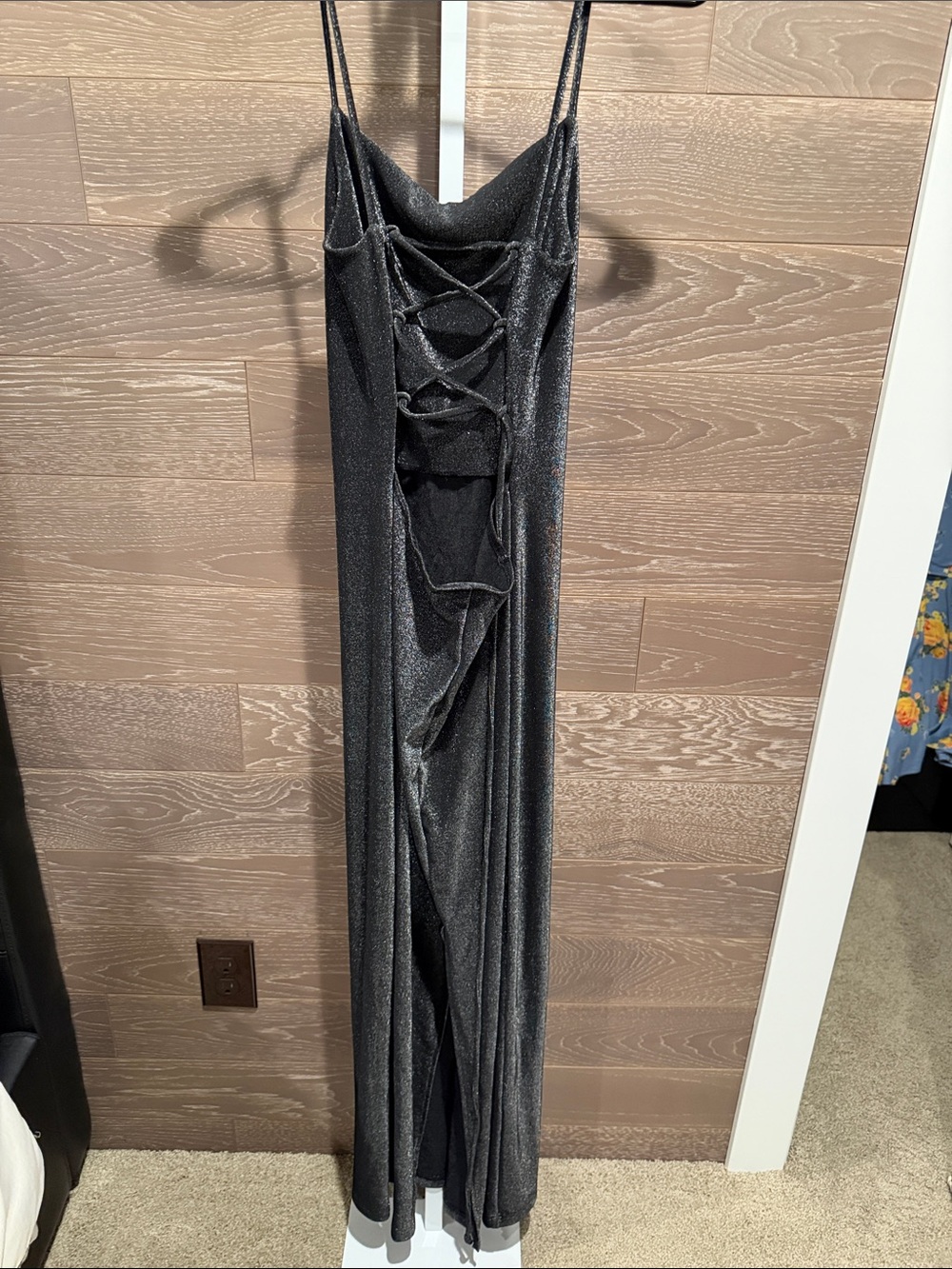 Metallic Open Back Gown - Picture 3 of 6